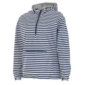 Charles River Chatham Andrak Navy White  Striped Pullover Rain Jacket Sz S